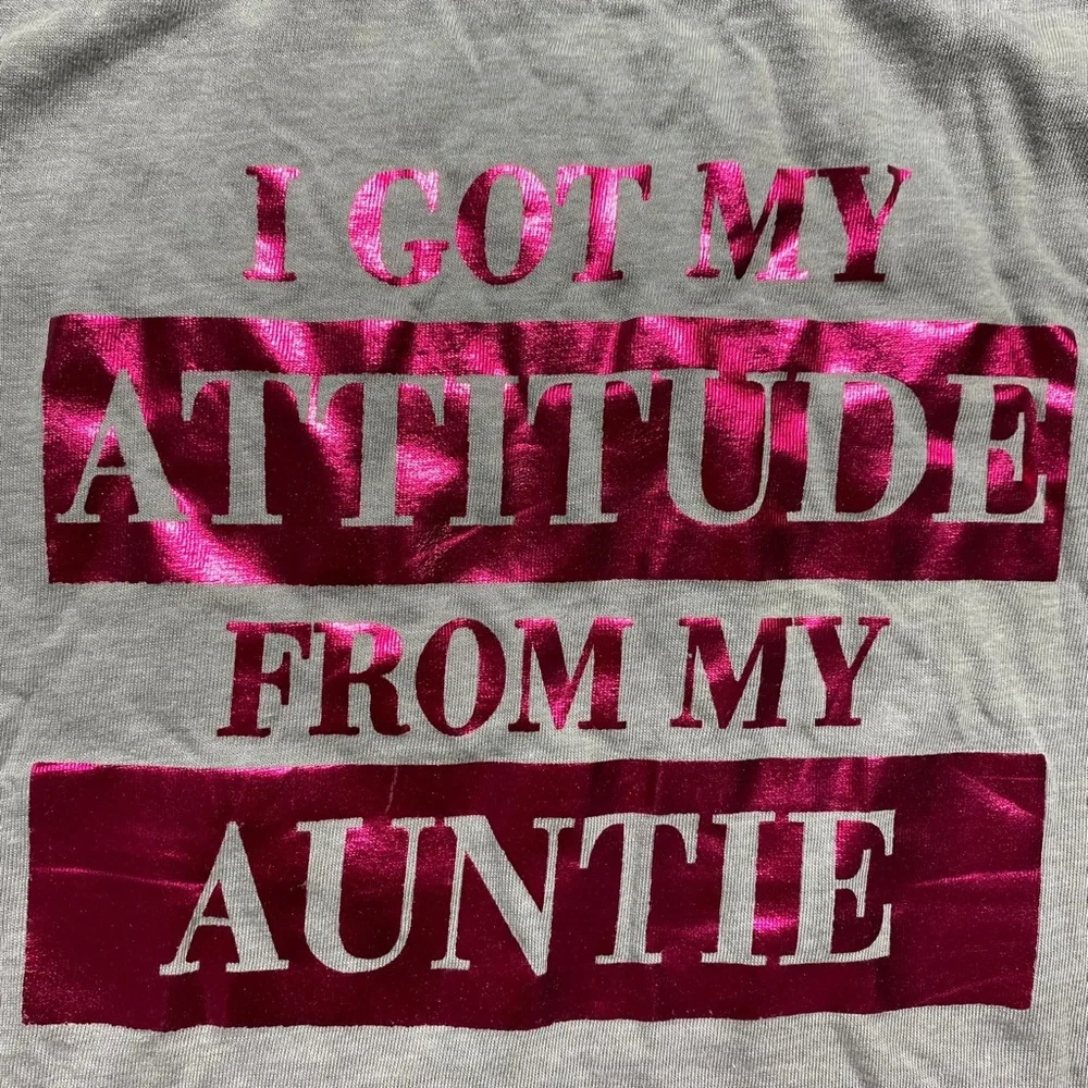 The Childrens Place Girls I Got My Attitude From My Auntie Long Sleeve‎ Tee XL